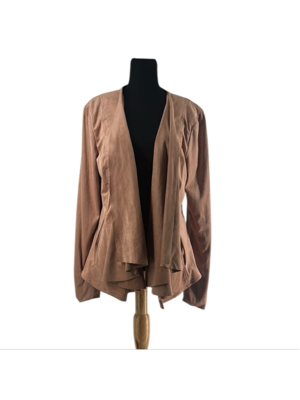 Anthropologie Hutch Peach Faux Suede Draped Open Jacket Size XL - Picture 4 of 9